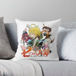 The Seven Deadly Sins anime logo Throw Pillow RB1606 product Offical The Seven Deadly Sins Merch