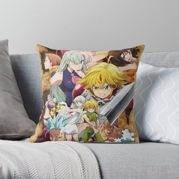 The Seven Deadly Sins - poster Throw Pillow RB1606 product Offical The Seven Deadly Sins Merch