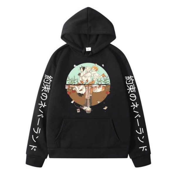 Anime The Promised Neverland Long Sleeve Hoodie Manga Emma Norman Ray Printed Streetswear Hoodies Men - The Seven Deadly Sins Store