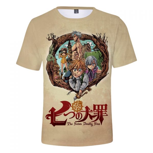 Cartoon Anime Nanatsu No Taizai 3D Printed T shirt Men Women Summer Casual T shirt Harajuku 1 - The Seven Deadly Sins Store