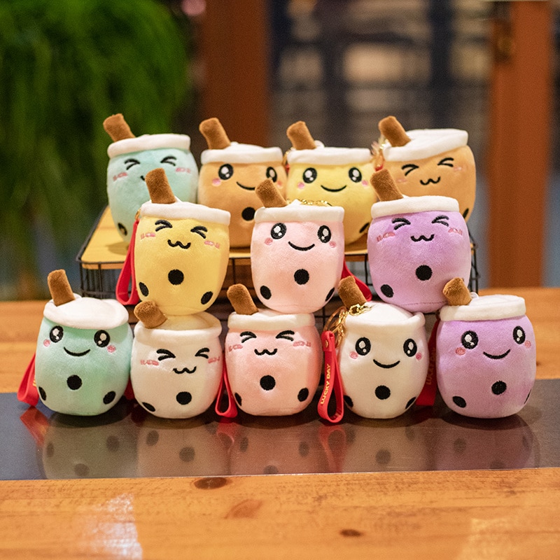 10cm Cute Bubble Tea Keychain Soft Plush Toy Pendant Stuffed Boba Doll Kawaii Backpack Bag Decor - The Seven Deadly Sins Store